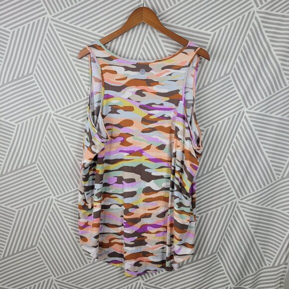 Torrid Camo Active Top Plus Size 4 4X Sleeveless Pink Blue Orange Breathable - Picture 4 of 5